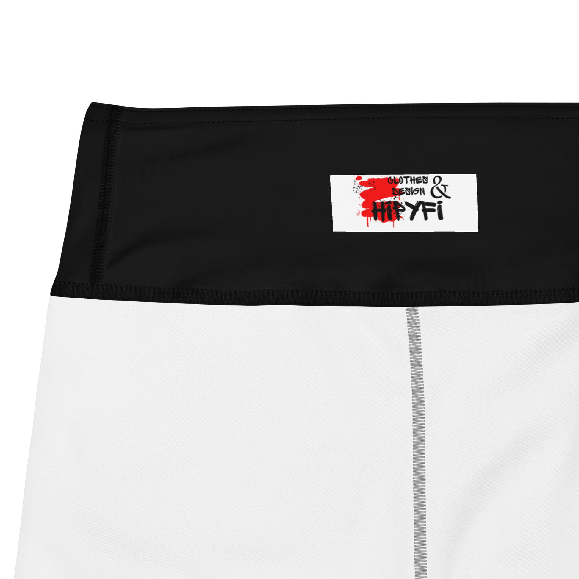 Women's abstract brushstroke yoga shorts in vibrant colors. High-waisted, stretchy fabric for workouts. product-details