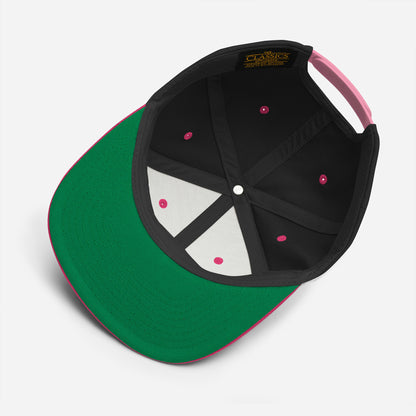 Hipyfi black and neon pink snapback hat with embroidered logo – classic flat brim cap product-details-2