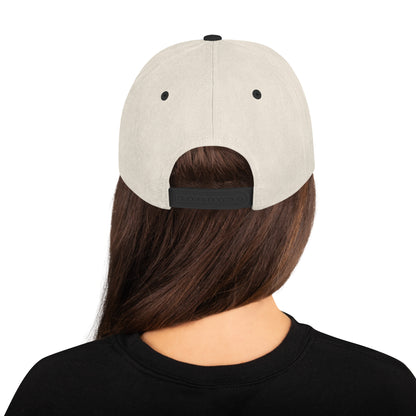 Hipyfi Classic Snapback Hat in Natural and Black with embroidered front logo, flat brim, and green undervisor – vintage-inspired streetwear cap Back