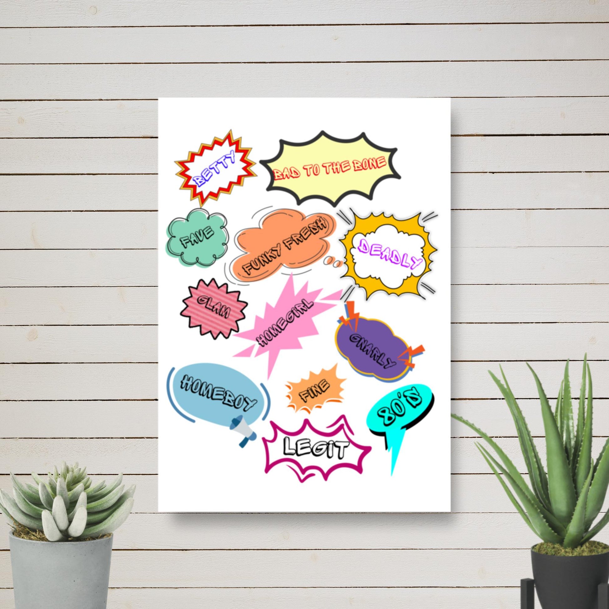 Retro pop art poster with 1980s slang and comic-style design by Hipyfi Clothes & Design a1-_23.3x33.1_-front