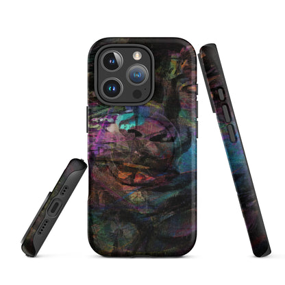 Colorful abstract MagSafe Tough Case for iPhone, with dual-layer protection by Hipyfi Clothes & Design. 16-pro