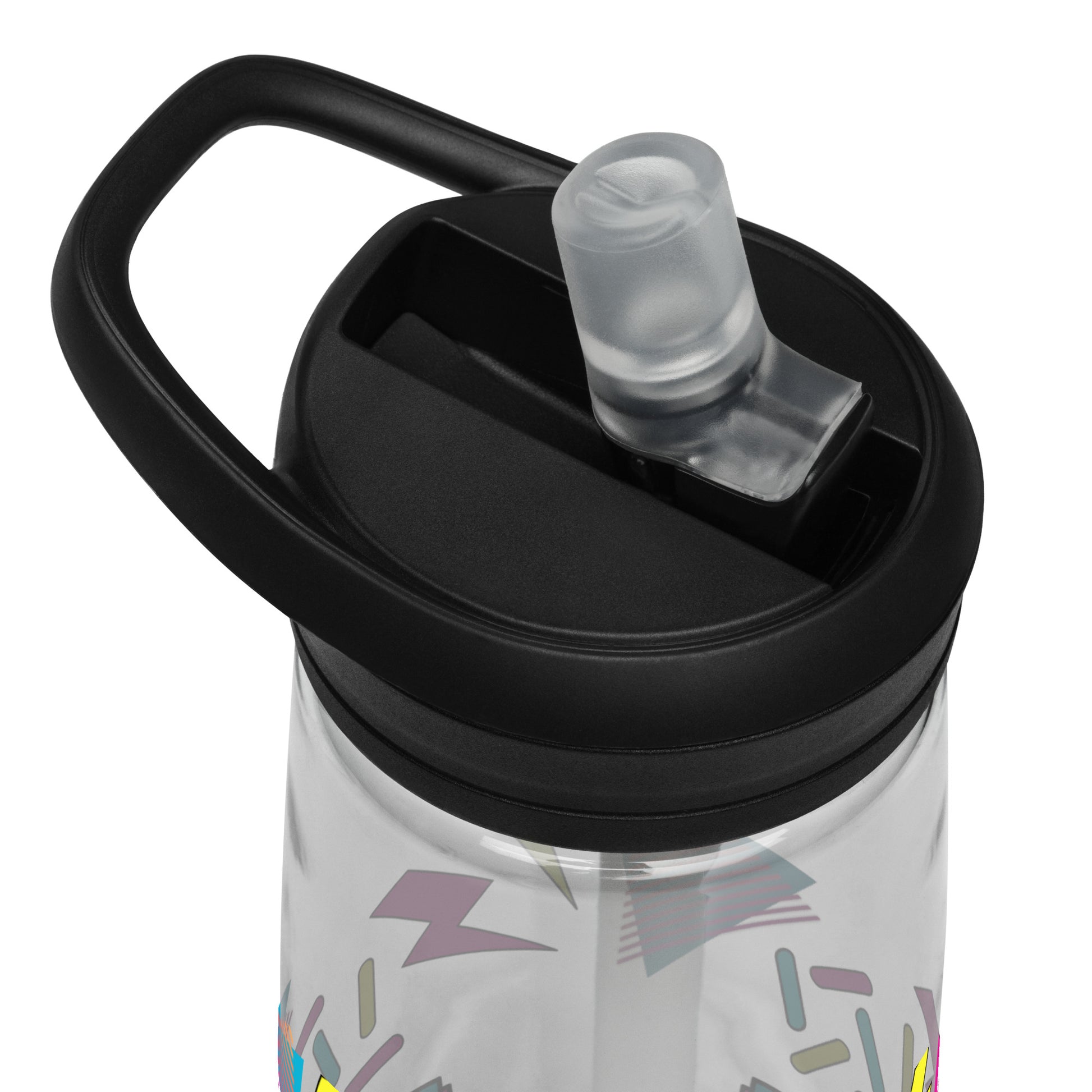 Hipyfi 80s Retro Sports Water Bottle in Oxford Blue with colorful pop art design, BPA-free and reusable product-details