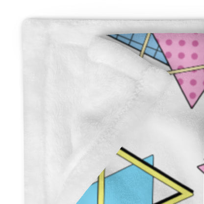 Hipyfi Retro Throw Blanket with 1980s geometric stars and Memphis design in vibrant neon colors 60x80-product-details