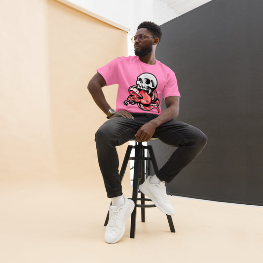 Hipyfi Bold Skull & Snake Unisex T-shirt with tattoo-inspired skull and serpent graphic, perfect for streetwear and punk rock style. azalea-front