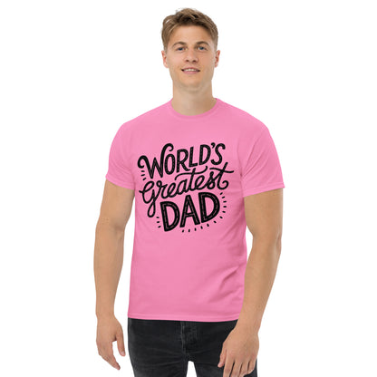 World’s Greatest Dad T-Shirt – Unisex black and white graphic tee with bold typography, perfect Father’s Day gift by Hipyfi Clothes & Design. azalea-front-3