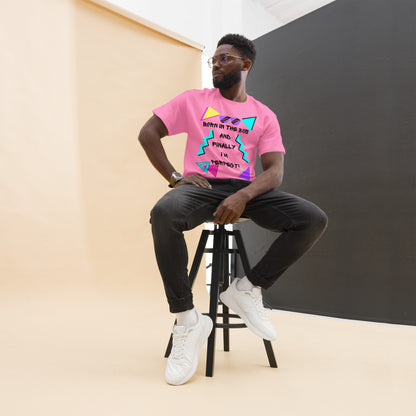Born in the 80s retro graphic tee with neon 80s design – unisex vintage t-shirt by Hipyfi Clothes & Design. azalea-front