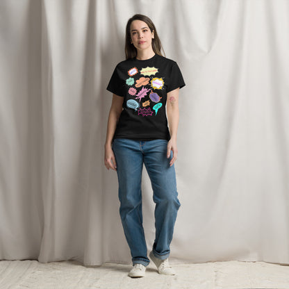 80s Comic Style Unisex T-Shirt with Retro Pop Art Graphic – Hipyfi Clothes & Design. black-front-3