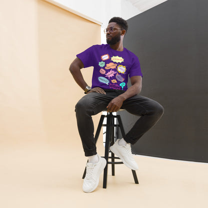 80s Comic Style Unisex T-Shirt with Retro Pop Art Graphic – Hipyfi Clothes & Design. purple-front