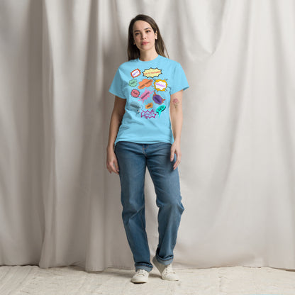 80s Comic Style Unisex T-Shirt with Retro Pop Art Graphic – Hipyfi Clothes & Design. sky-front-3