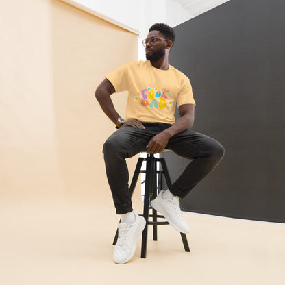 Hipyfi Retro Cool Dad Unisex Graphic Tee – Vintage 70s Style T-Shirt with colorful 'Cool Dad' graphic and floral design. yellow-haze-front