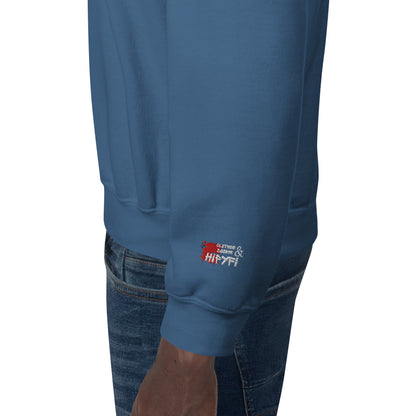 Unisex retro 80s pop culture crewneck sweatshirt with colorful graphic icons – Hipyfi Clothes & Design. indigo-blue-left
