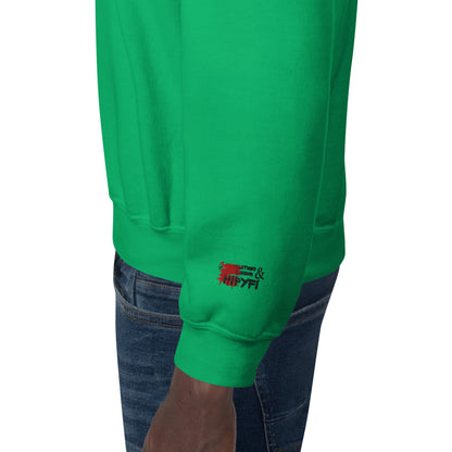 Unisex retro 80s pop culture crewneck sweatshirt with colorful graphic icons – Hipyfi Clothes & Design. irish-green-left