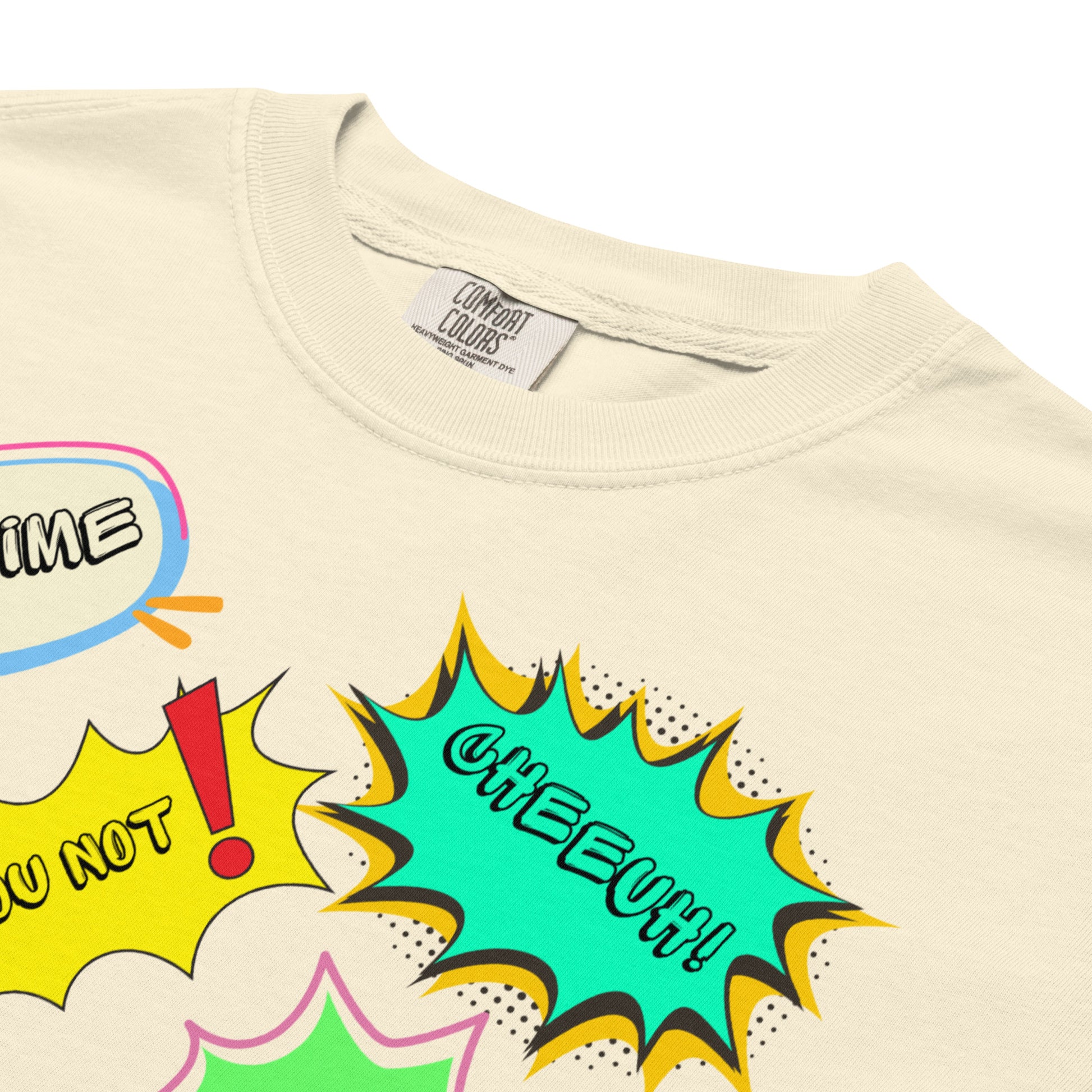 Hipyfi Retro 80s Pop Art Unisex Heavyweight T-Shirt - Vintage Graphic Design, 100% Cotton, Garment-Dyed, Comfortable Fit. product-details