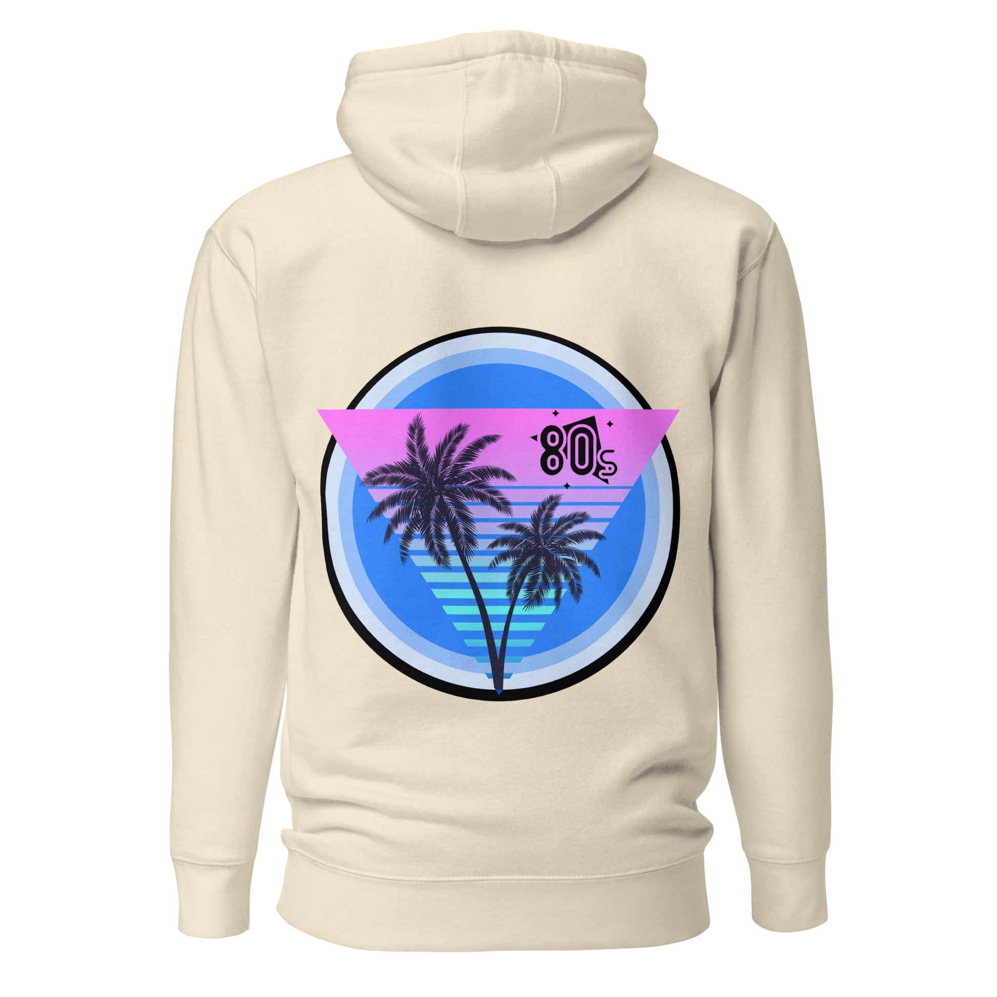 Retro 80s unisex graphic hoodie with colorful abstract design – Don’t Blame Me slogan by Hipyfi Clothes & Design. bone-back