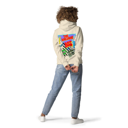 Hipyfi Premium 80s Neon Graphic Hoodie – Unisex Retro Pop Culture Design, Vibrant 80s-inspired geometric graphics. bone-back