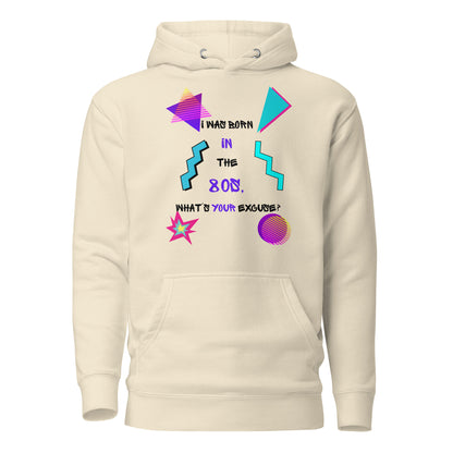 Unisex retro hoodie with bold 80s and 90s neon graphic design – Hipyfi streetwear. bone-front-2