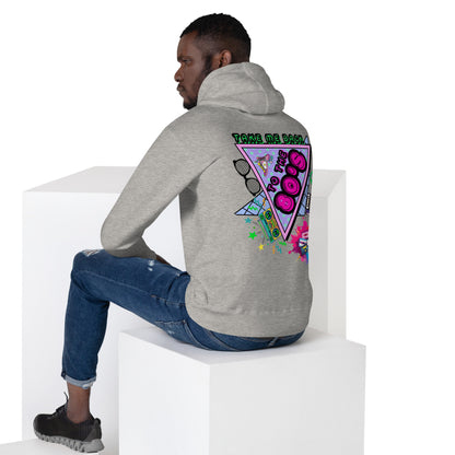 Hipyfi 80s Neon Graphic Hoodie – Unisex Retro Design with Vibrant 80s Pop Culture Graphic. carbon-grey-back