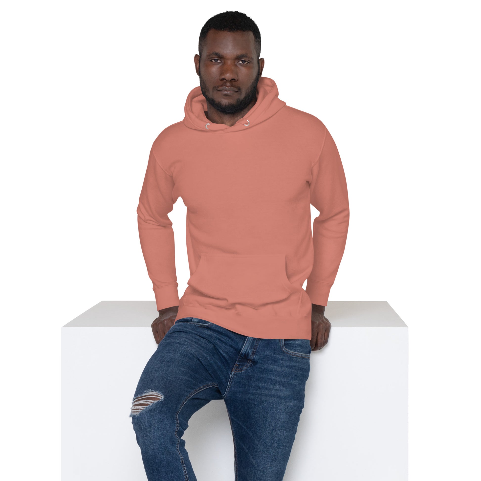 Unisex premium cat hoodie with cartoon black-and-white cat and “Life is Better With Cats” quote – Hipyfi Clothes & Design. dusty-rose-front