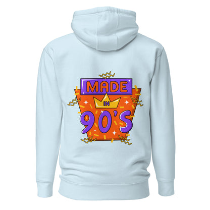 Back to 90s retro unisex graphic hoodie with colorful vintage design – Hipyfi Clothes & Design. sky-blue-back-2