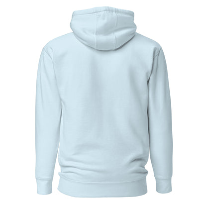 Vaporwave Sunset Unisex Hoodie with retro 80s synthwave design by Hipyfi Clothes & Design. sky-blue-back