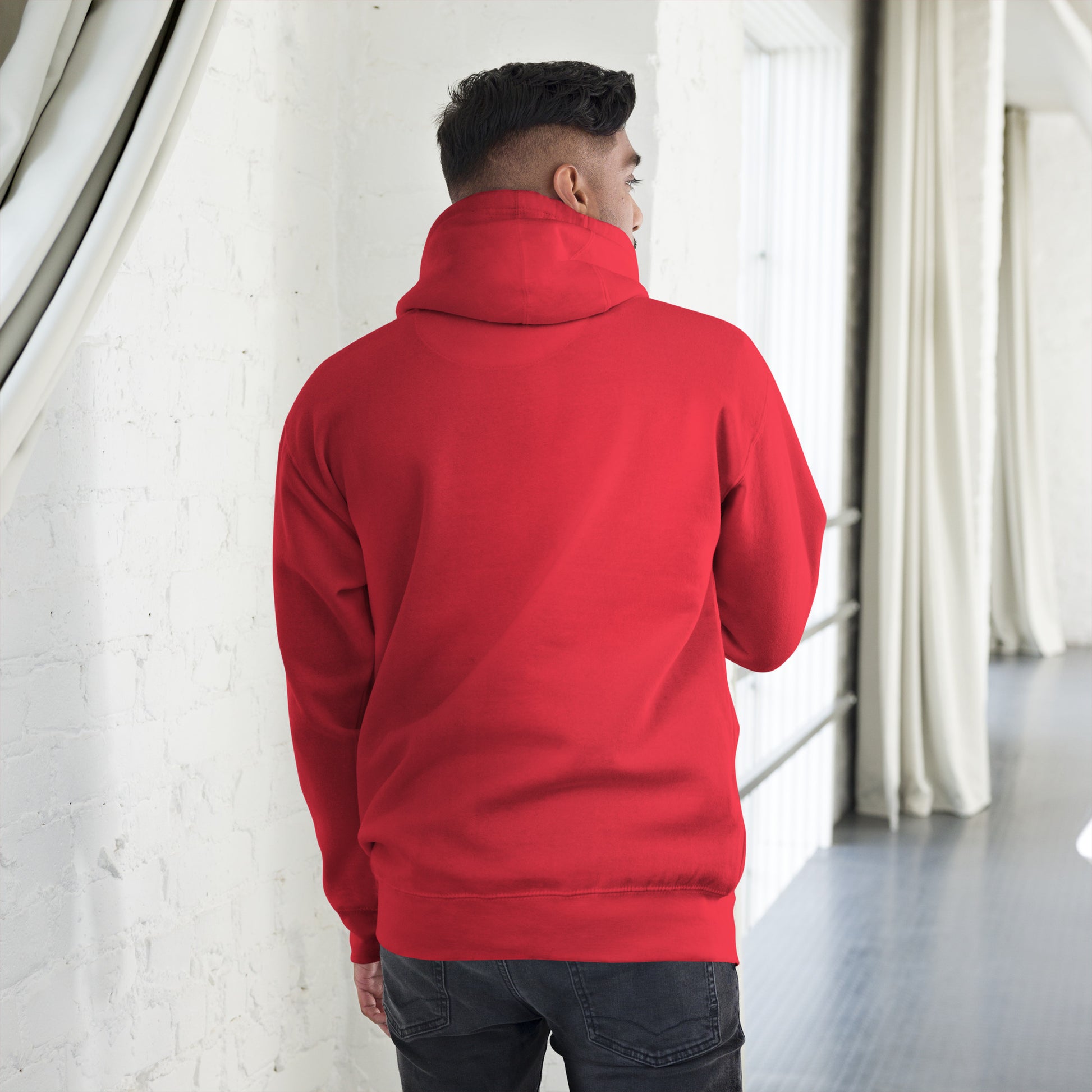 Unisex Good Vibes Cat Hoodie featuring a dabbing cat in hip-hop streetwear – premium graphic hoodie by Hipyfi Clothes & Design. team-red-back