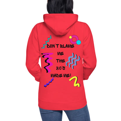 Unisex 80s graphic hoodie with retro slogan – Made in the 80s Vibes by Hipyfi Clothes & Design. team-red-back