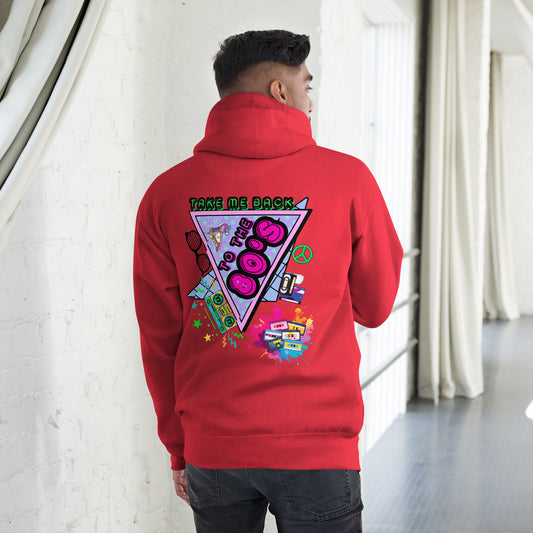 Hipyfi 80s Neon Graphic Hoodie – Unisex Retro Design with Vibrant 80s Pop Culture Graphic. team-red-back