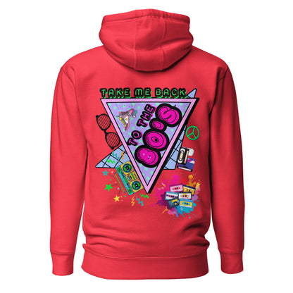 Hipyfi 80s Neon Graphic Hoodie – Unisex Retro Design with Vibrant 80s Pop Culture Graphic. team-red-back-2