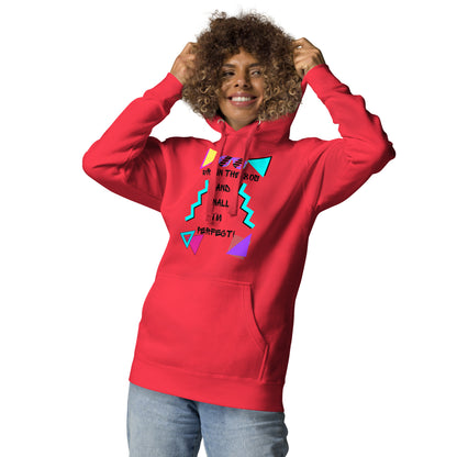 Hipyfi Premium 80s Neon Graphic Hoodie – Unisex Retro Pop Culture Design, Vibrant 80s-inspired geometric graphics. team-red-front
