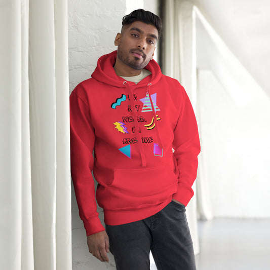 Unisex 80s Retro Hoodie with bold graphic design and 'I'm Not Weird, I'm Awesome' quote – Hipyfi Clothes & Design. team-red-front
