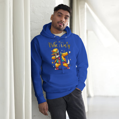 Unisex Good Vibes Cat Hoodie featuring a dabbing cat in hip-hop streetwear – premium graphic hoodie by Hipyfi Clothes & Design. team-royal-front