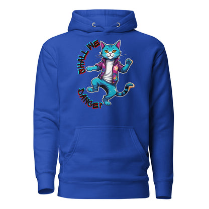 Hipyfi Unisex Premium Hoodie with Vibrant Dance Cat Graphic - Streetwear Style, Soft Cotton Blend, Front Pouch Pocket and Cozy Hood. team-royal-front-2