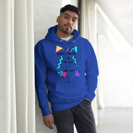 Hipyfi Premium 80s Neon Graphic Hoodie – Unisex Retro Pop Culture Design, Vibrant 80s-inspired geometric graphics. team-royal-front