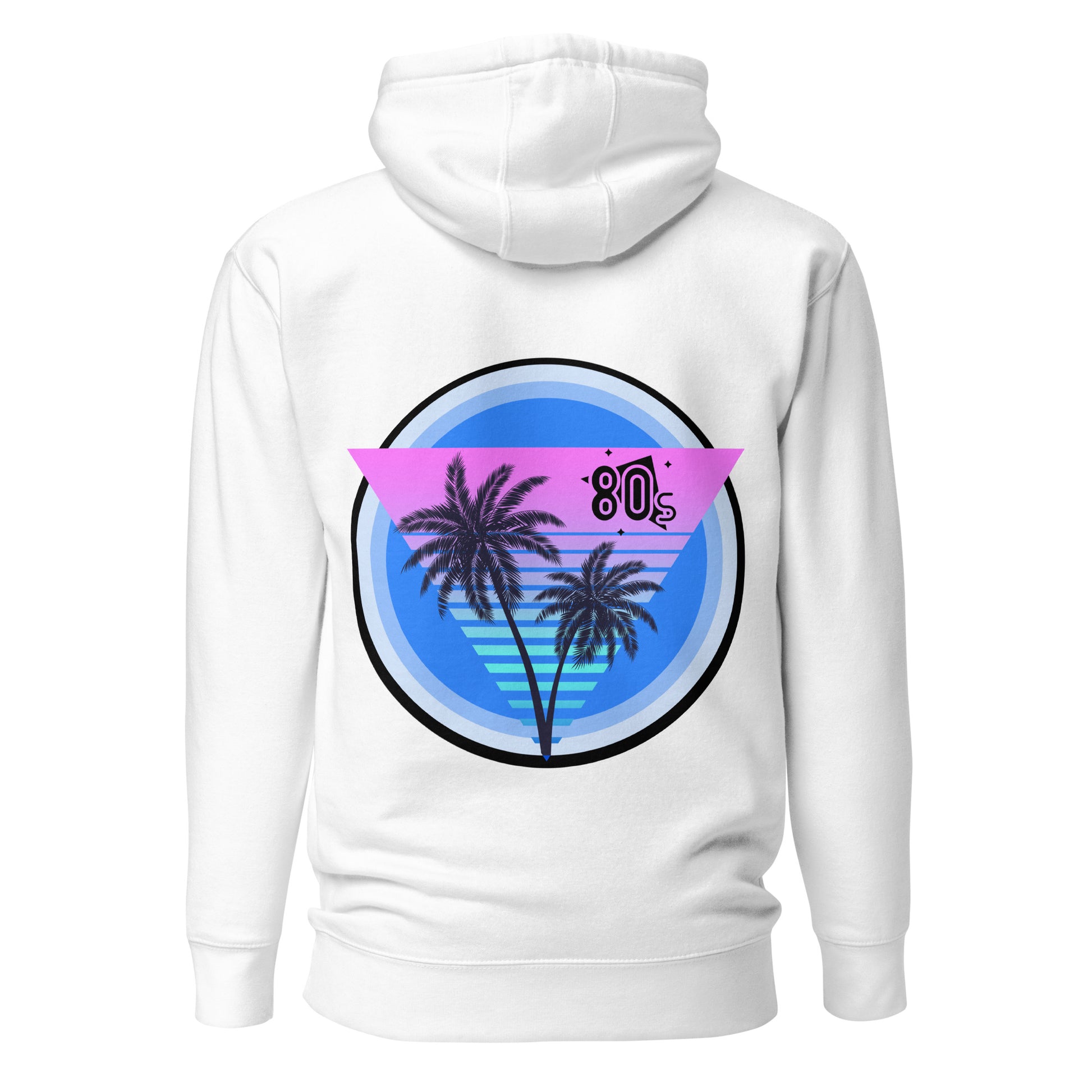 Retro 80s unisex graphic hoodie with colorful abstract design – Don’t Blame Me slogan by Hipyfi Clothes & Design. white-back