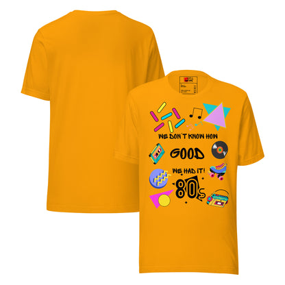 Unisex 80s retro graphic t-shirt with vintage pop culture design by Hipyfi Clothes & Design.