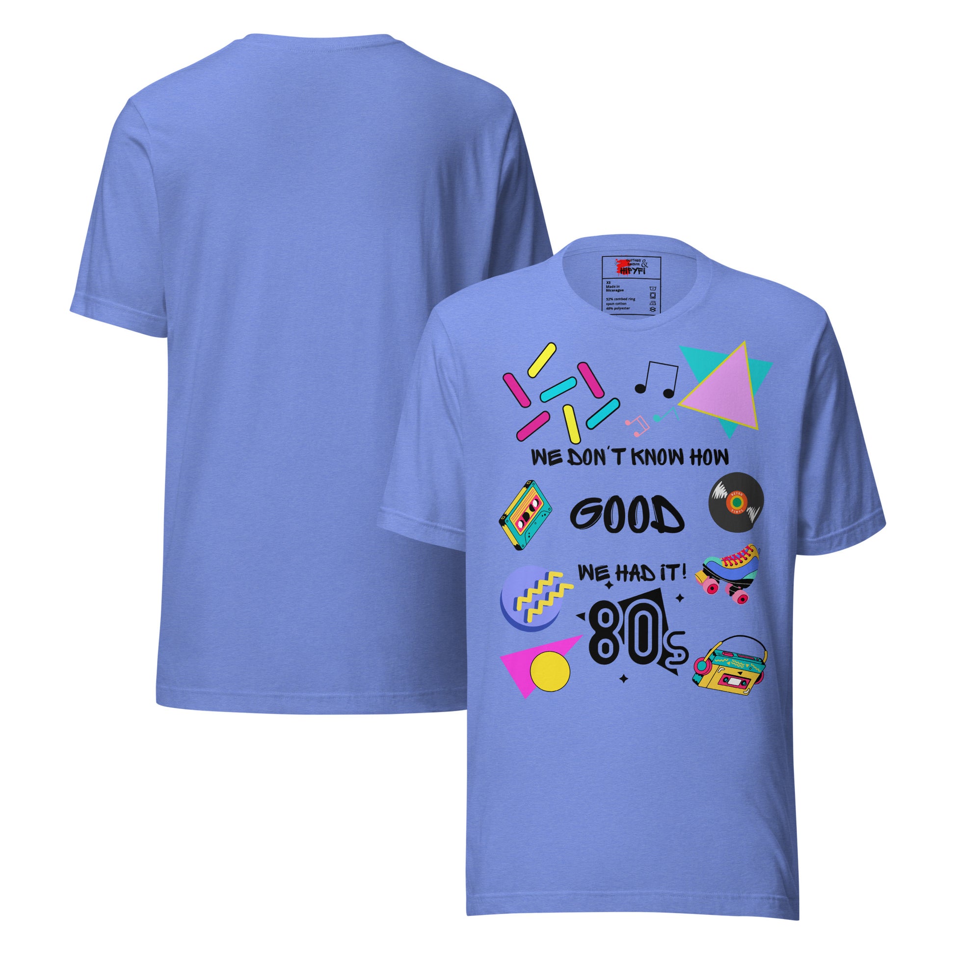 Unisex 80s retro graphic t-shirt with vintage pop culture design by Hipyfi Clothes & Design.