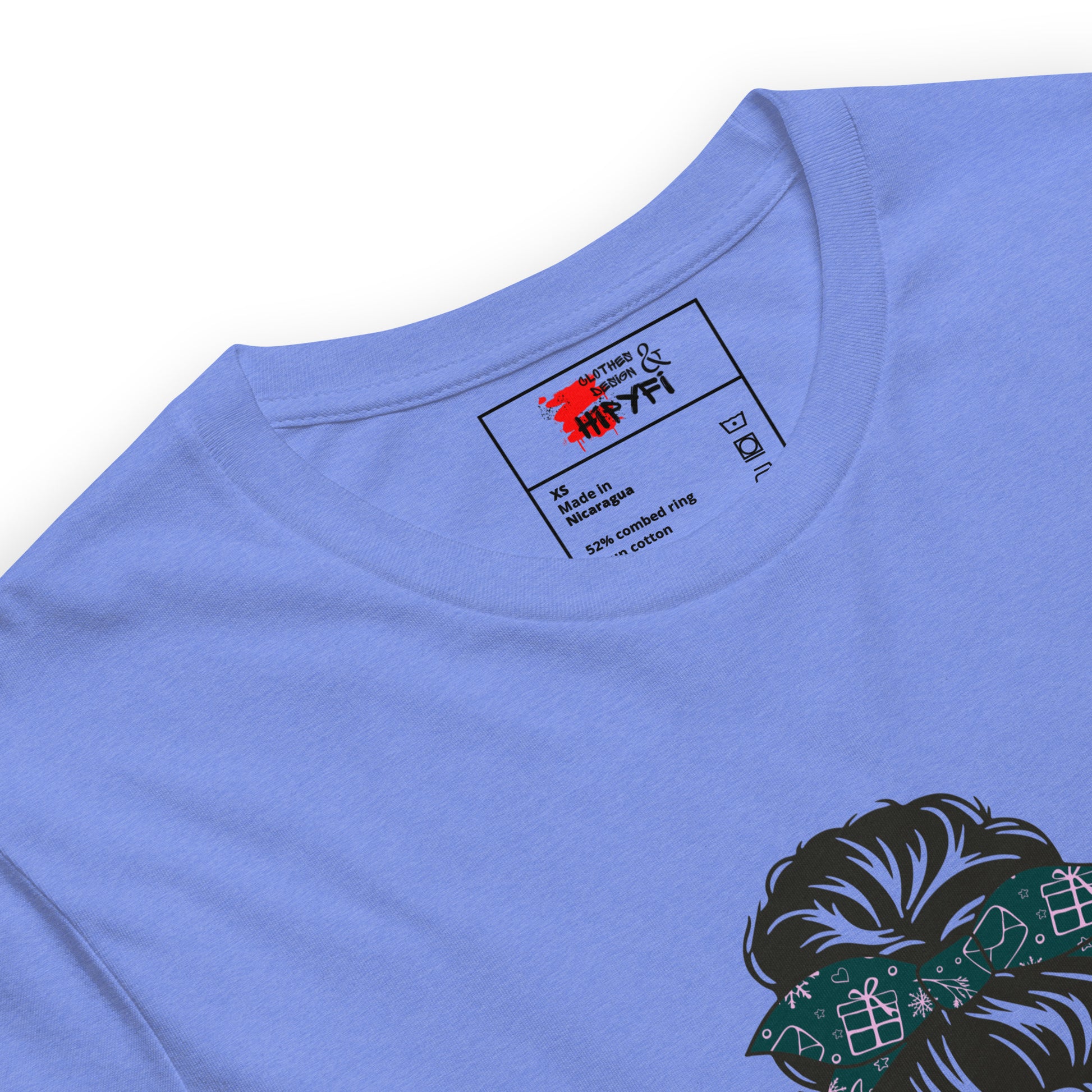 Empowered Mama unisex graphic t-shirt with 'Mind Your Own Motherhood' design – Hipyfi Clothes & Design.  heather-columbia-blue-product-details