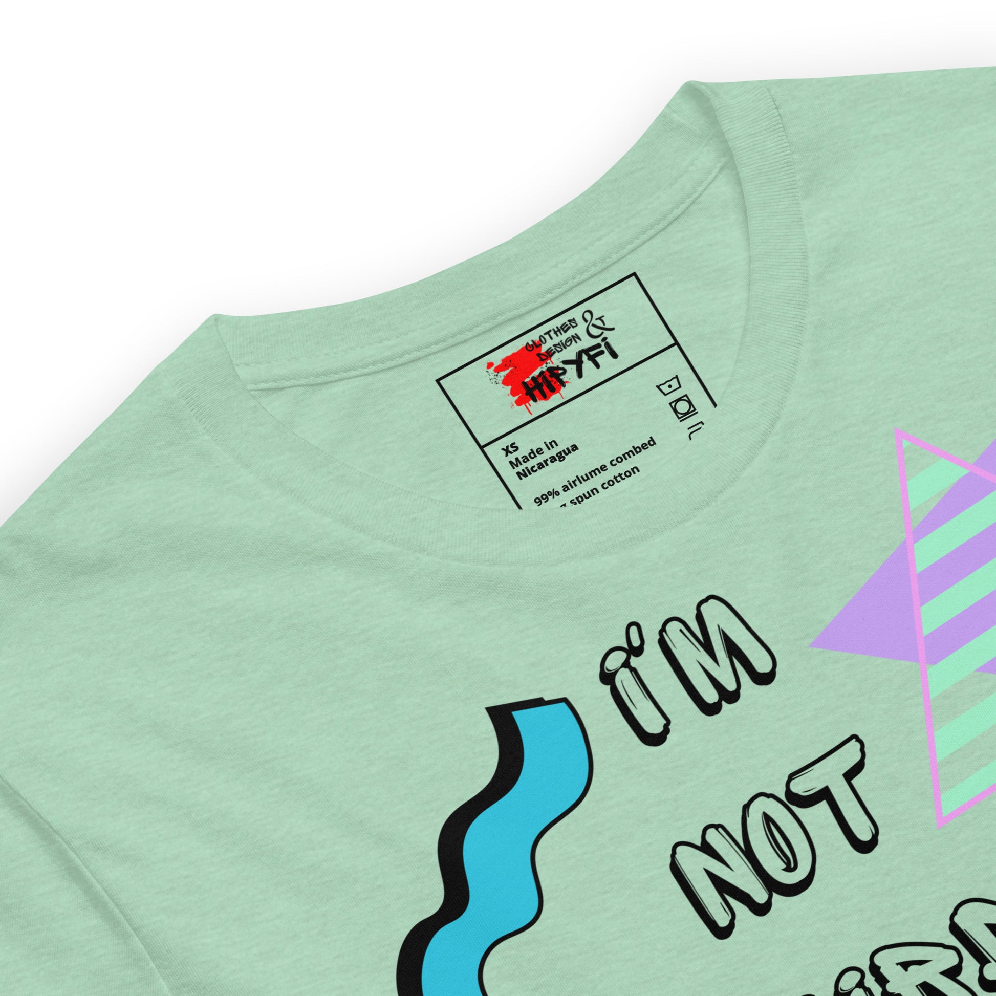 Unisex retro graphic t-shirt with 'I’m Not Weird I’m Awesome' 80s design by Hipyfi Clothes & Design. product-details