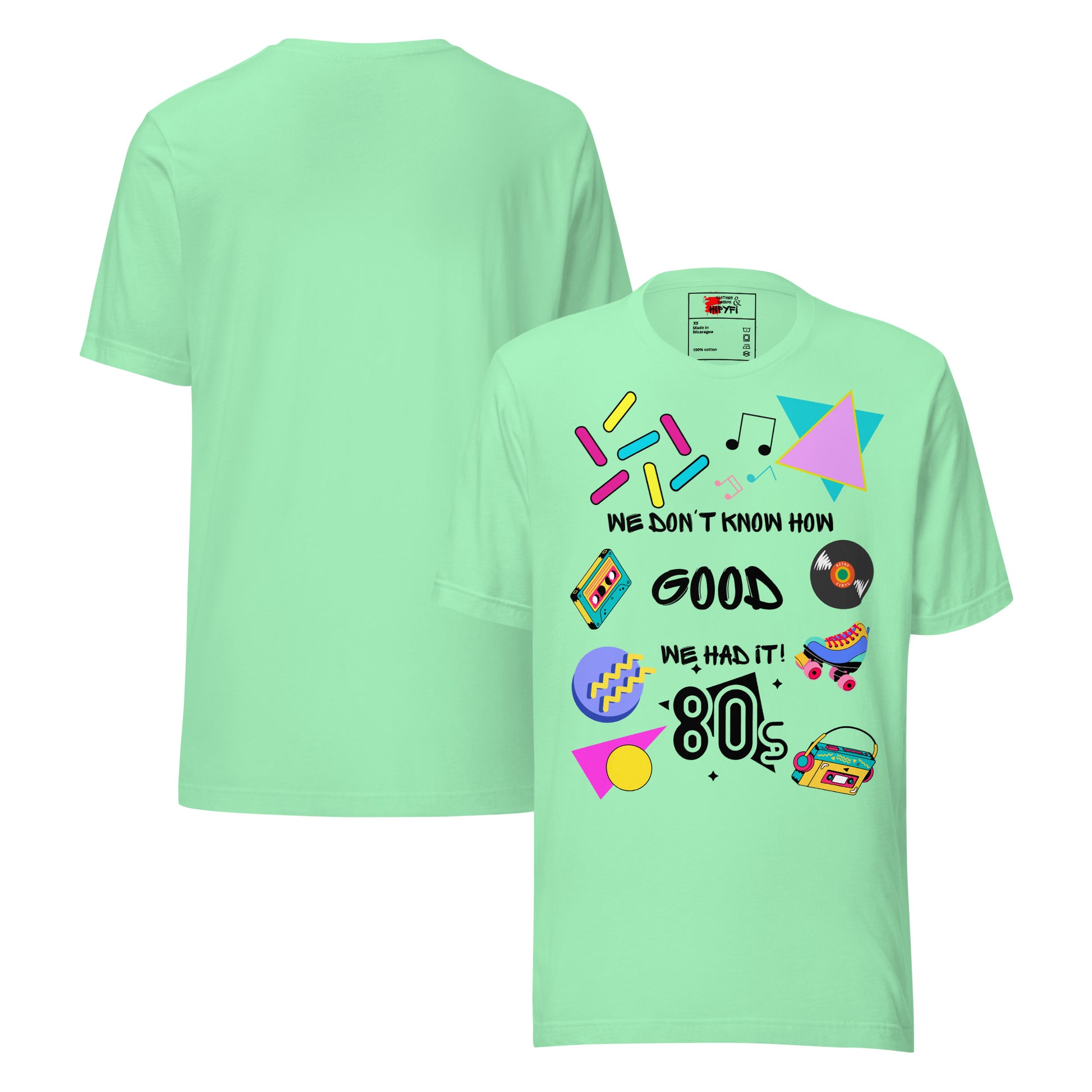 Unisex 80s retro graphic t-shirt with vintage pop culture design by Hipyfi Clothes & Design.