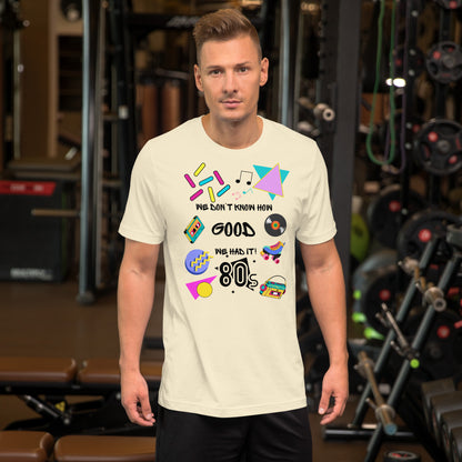 Unisex 80s retro graphic t-shirt with vintage pop culture design by Hipyfi Clothes & Design.