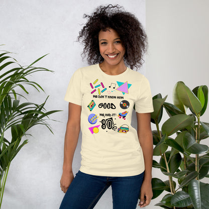 Unisex 80s retro graphic t-shirt with vintage pop culture design by Hipyfi Clothes & Design.