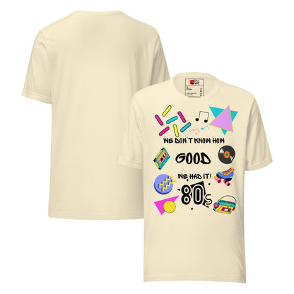 Unisex 80s retro graphic t-shirt with vintage pop culture design by Hipyfi Clothes & Design.