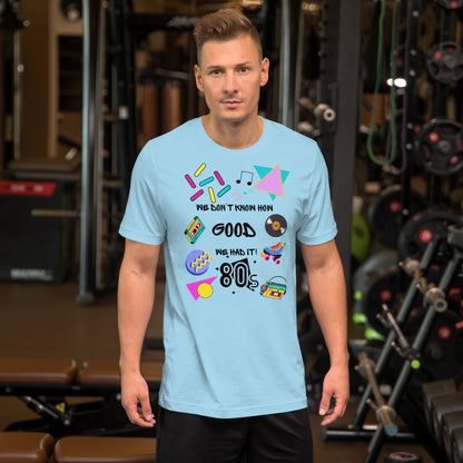 Unisex 80s retro graphic t-shirt with vintage pop culture design by Hipyfi Clothes & Design.