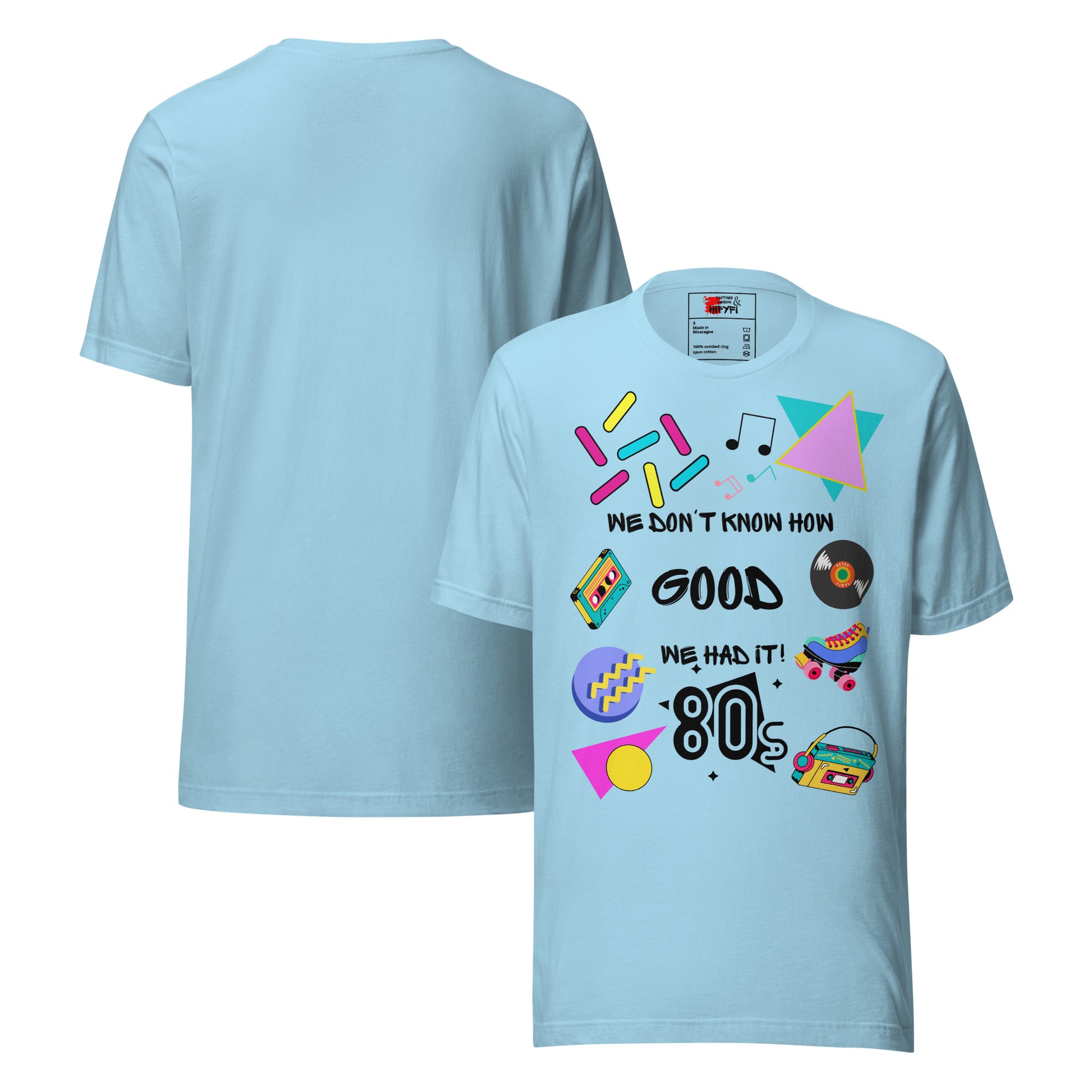 Unisex 80s retro graphic t-shirt with vintage pop culture design by Hipyfi Clothes & Design.