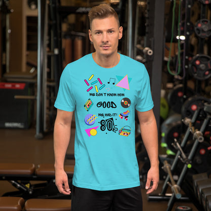 Unisex 80s retro graphic t-shirt with vintage pop culture design by Hipyfi Clothes & Design.
