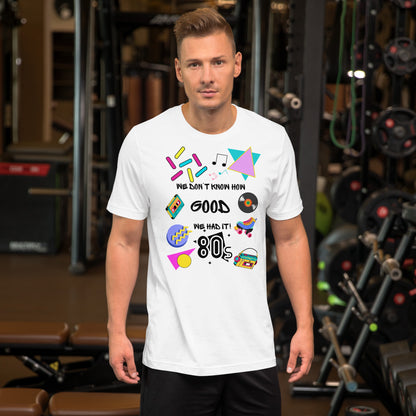 Unisex 80s retro graphic t-shirt with vintage pop culture design by Hipyfi Clothes & Design.