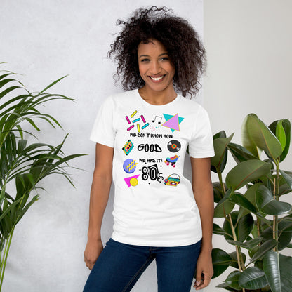 Unisex 80s retro graphic t-shirt with vintage pop culture design by Hipyfi Clothes & Design.