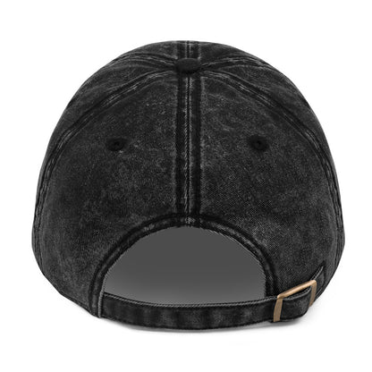 Vintage cotton twill dad cap with embroidered Hipyfi Clothes & Design logo in charcoal grey Back-3