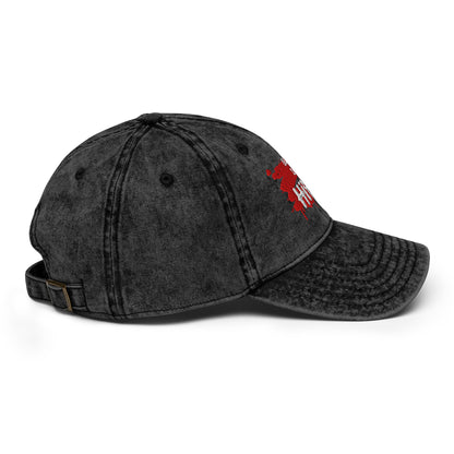 Vintage cotton twill dad cap with embroidered Hipyfi Clothes & Design logo in charcoal grey Right-3