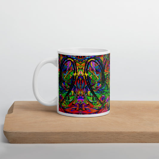 Colorful abstract art ceramic mug with neon pattern and glossy finish – Hipyfi Neon Mythos Mug 11-oz-cutting-board